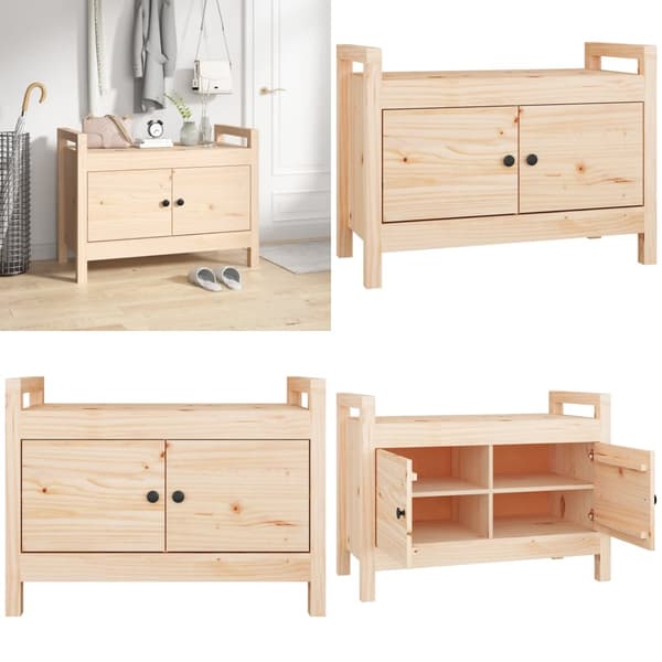 Eteisen penkki 80x40x60 cm täysi mänty - Eteisen Penkki - Eteisen Penkit - Home & Living