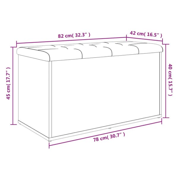 Förvaringsbänk sonoma-ek 82x42x45 cm konstruerat trä