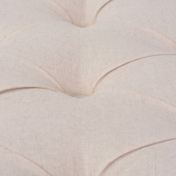 bænk lærred massivt træ 150 x 40 x 48 cm cremehvid
