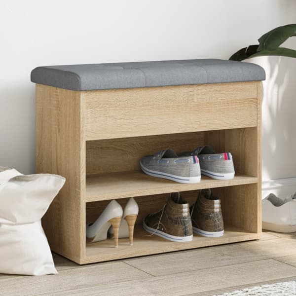 Skobänk sonoma-ek 62x32x50 cm konstruerat trä