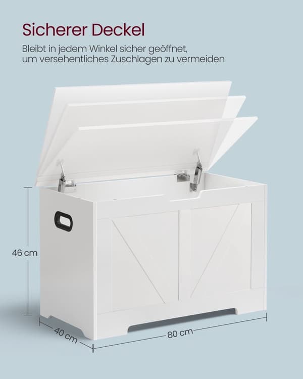 Rootz Vit Skobänk med sits - Entrébänk - Förvaringsbänk - Spånskiva Material - 40cm x 80cm x 46cm - Max. Statisk lastkapacitet 136kg - Max. Statisk la