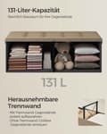 Miniatyrbild 4 av 6: Rootz Camel Brown Seat Chest - Förvaring Ottoman - Fotstöd - MDF-konstruktion - Imiterad linneklädsel - Skumstoppning - 38cm x 110cm x 38cm - 9,1kg -