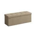 Miniatyrbild 1 av 6: Rootz Camel Brown Seat Chest - Förvaring Ottoman - Fotstöd - MDF-konstruktion - Imiterad linneklädsel - Skumstoppning - 38cm x 110cm x 38cm - 9,1kg -