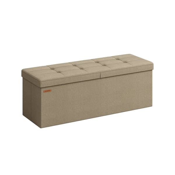 Rootz Camel Brown -istuinarkku - Säilytys ottomaanit - Jalkatuki - MDF-rakenne - Pellavaverhoilu - Vaahtomuovipehmuste - 38cm x 110cm x 38cm - 9,1kg -