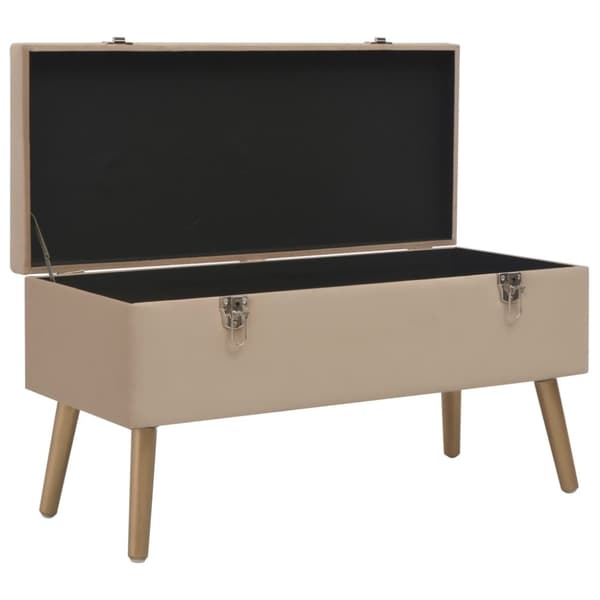 bænk med opbevaringsrum 80 cm fløjl beige