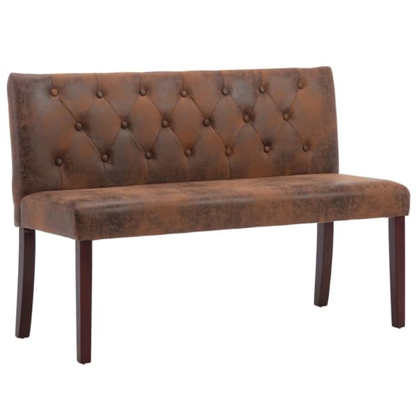 Bänk 120 cm konstmocka brun