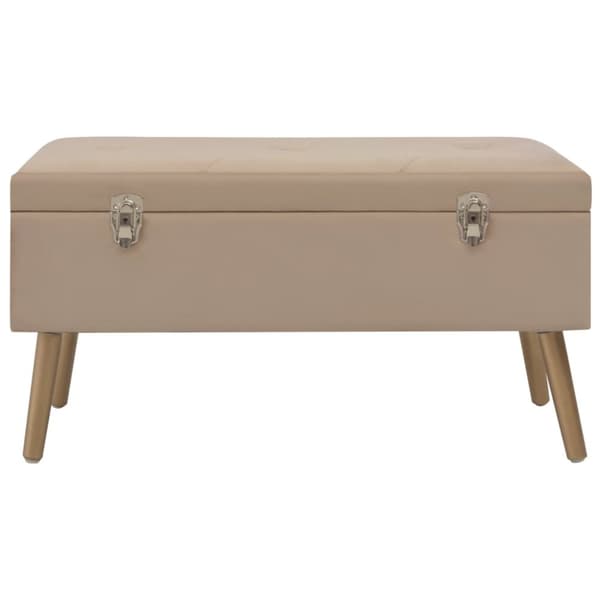 Bänk med förvaringsutrymme 80 cm beige sammet