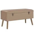 Miniatyrbild 1 av 2: Bänk med förvaringsutrymme 80 cm beige sammet
