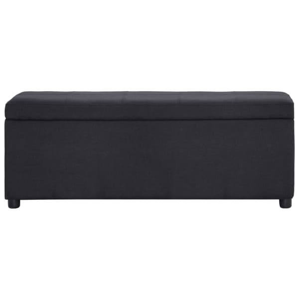 Bänk med förvaringsutrymme 116 cm svart polyester