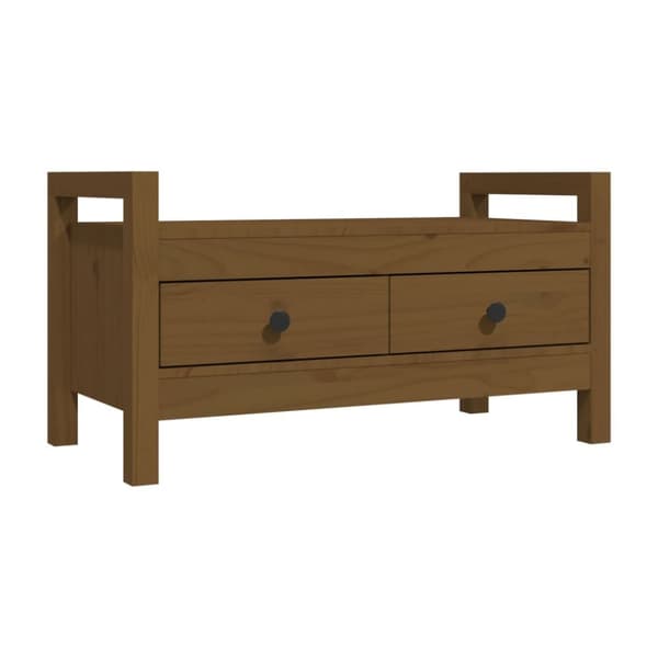 Skobänk honungsbrun 80x40x43 cm massiv furu