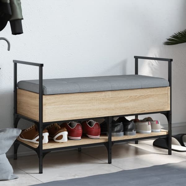 Skobänk sonoma-ek 85,5x42x57,5 cm konstruerat trä