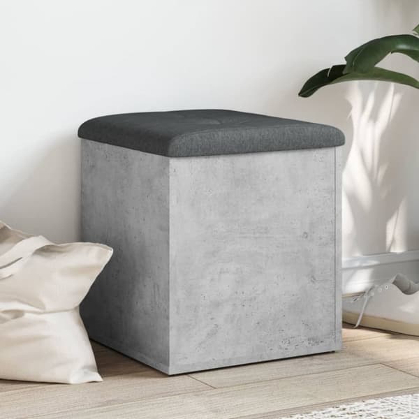 Förvaringsbänk betonggrå 42x42x45 cm konstruerat trä