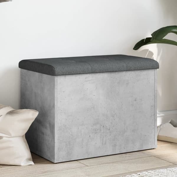 Förvaringsbänk betonggrå 62x42x45 cm konstruerat trä