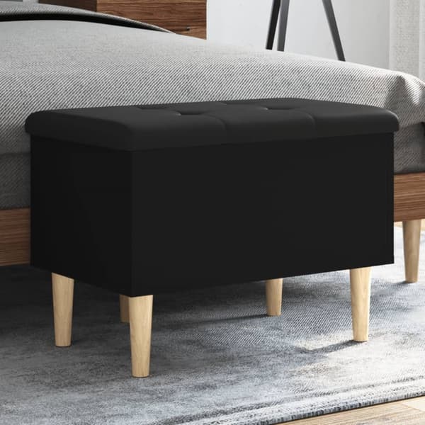 Förvaringsbänk svart 62x42x46 cm konstruerat trä