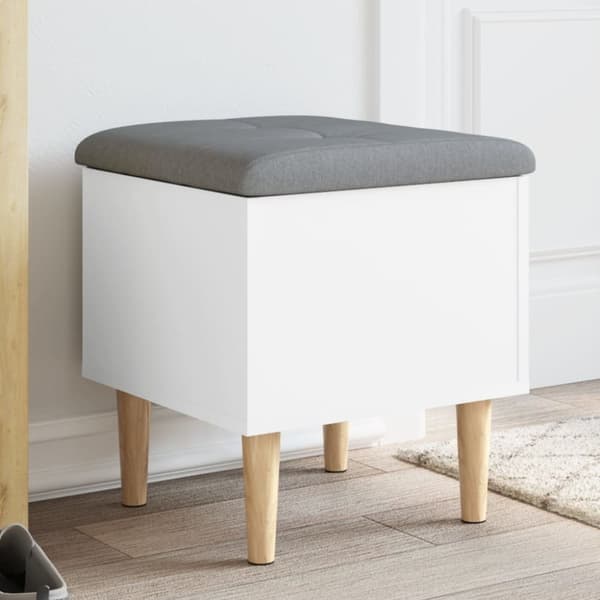 Förvaringsbänk vit 42x42x46 cm konstruerat trä