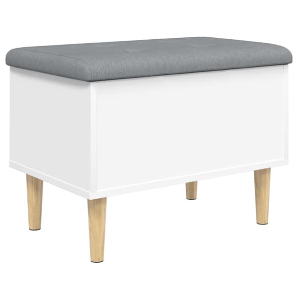 Förvaringsbänk vit 62x42x46 cm konstruerat trä