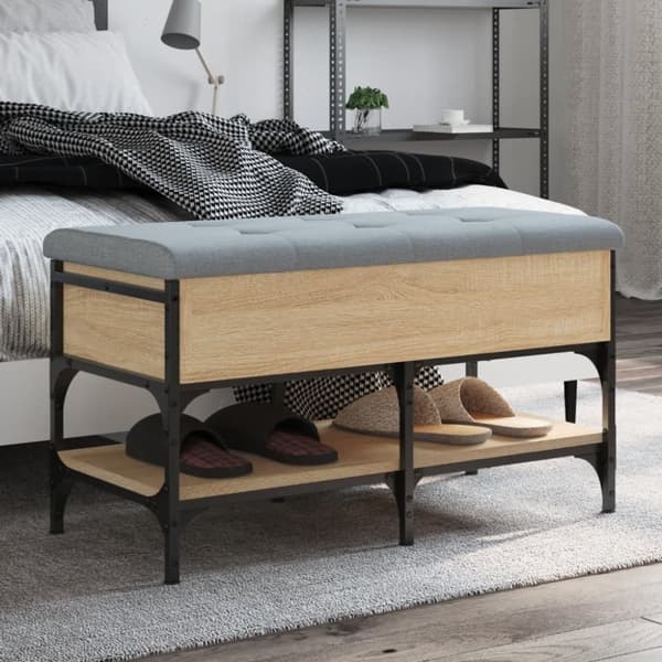 Skobänk sonoma-ek 82x42x45 cm konstruerat trä