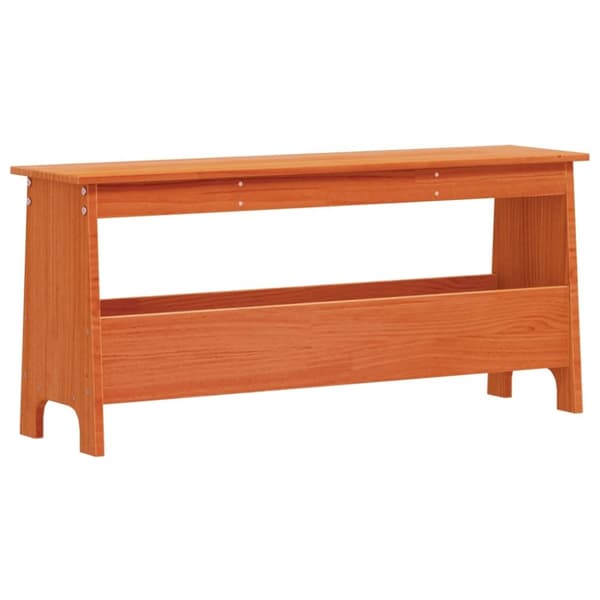 Skobänk vaxbrun 100x28x45 cm massiv furu