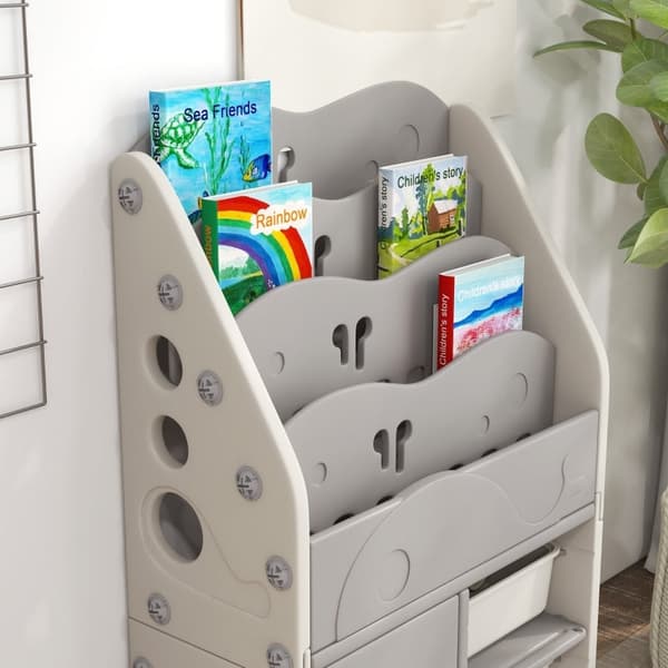 Rootz lastenhuoneen hyllyhylly - Kirjahylly - Kaappi - Lasten organisointitaidot - HDPE - 67cm x 29cm x 98cm