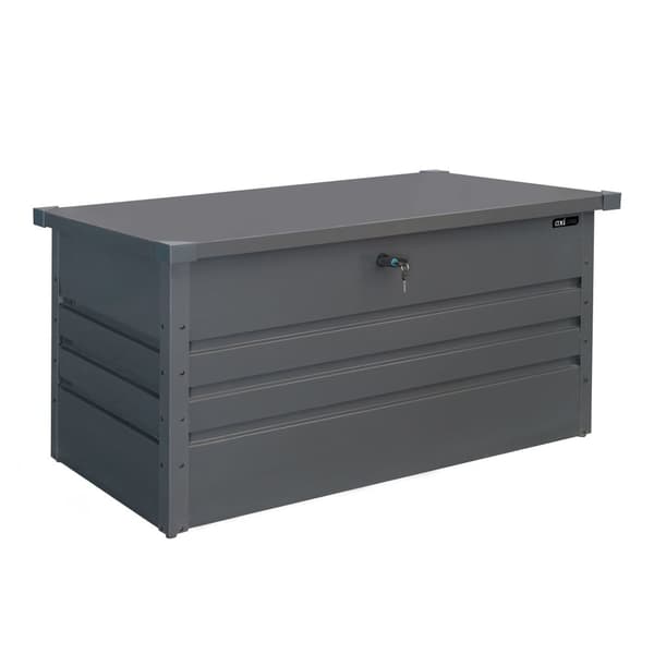 AXI Miles Ulkoilulaatikko Metalliarkku Antrasiitti 400 | Puutarha- ja ulkoilulaatikko, jossa on pohja ja lukko | 132x60x62cm