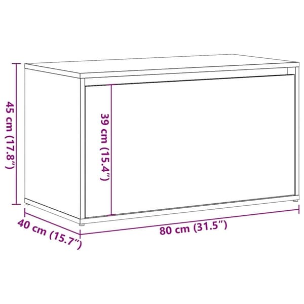 vidaXL Gangbenk 80x40x45 cm artisan eik konstruert tre