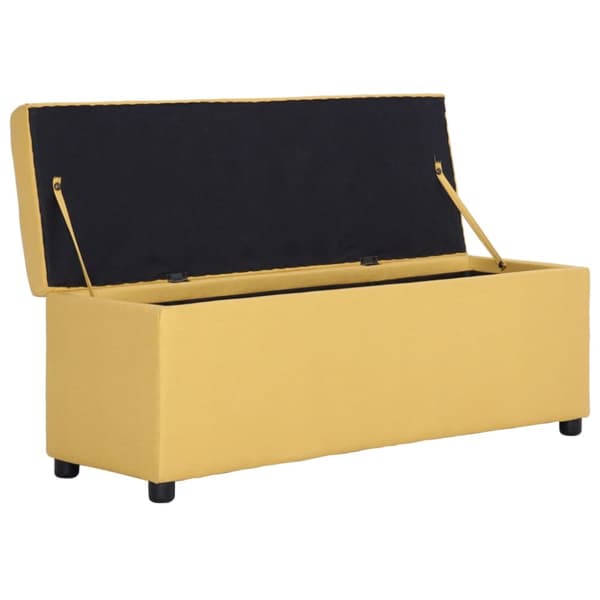 Bänk med förvaringsutrymme 116 cm gul polyester