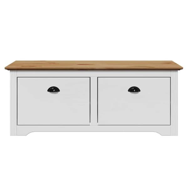 vidaXL Gangbenk BODO hvit og brun 114x40x45 cm