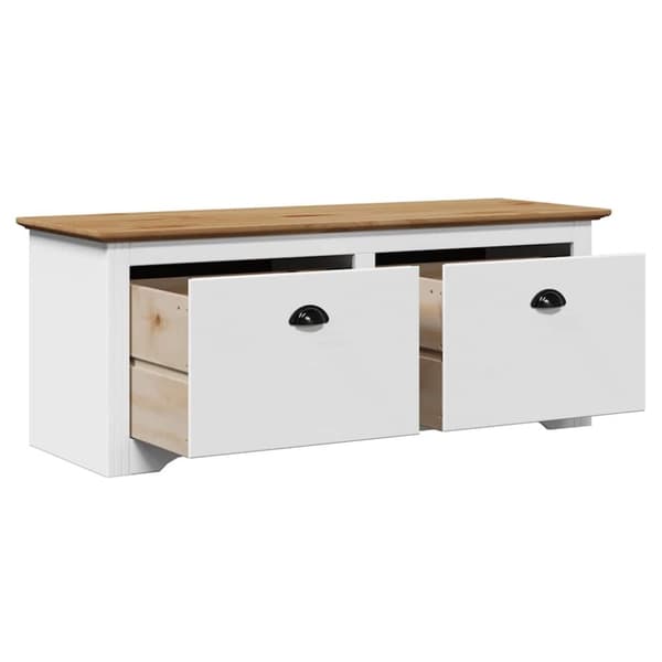 vidaXL Gangbenk BODO hvit og brun 114x40x45 cm