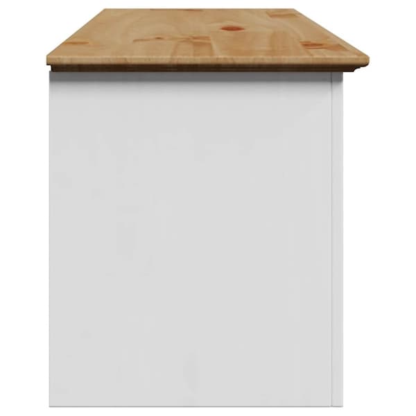 vidaXL Gangbenk BODO hvit og brun 114x40x45 cm