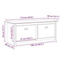 Miniatyrbilde 10 av 10: vidaXL Gangbenk BODO hvit og brun 114x40x45 cm