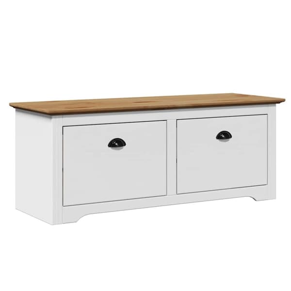 vidaXL Gangbenk BODO hvit og brun 114x40x45 cm