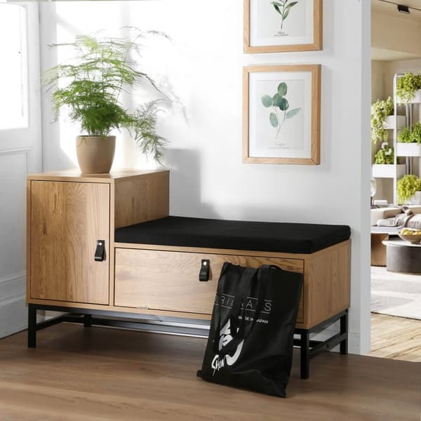 Skobänk med 2 förvaringsmöjligheter L100 cm - JILL