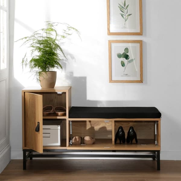 Skobänk med 2 förvaringsmöjligheter L100 cm - JILL