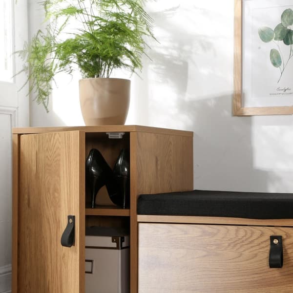 Skobänk med 2 förvaringsmöjligheter L100 cm - JILL