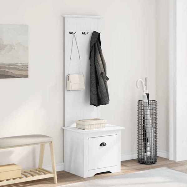 vidaXL entréskab med kroge BODO 50x40x157 cm hvid