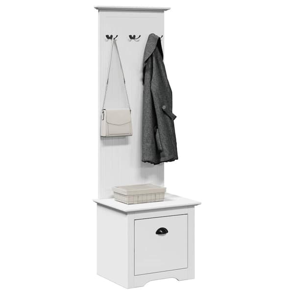 vidaXL entréskab med kroge BODO 50x40x157 cm hvid