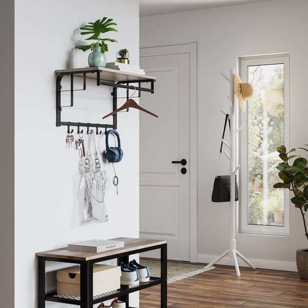 Wall Coat Rack - Wall Garderobe - Coat Rack - Vintage Gray / Black