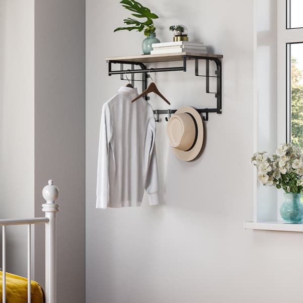 Wall Coat Rack - Wall Garderobe - Coat Rack - Vintage Gray / Black