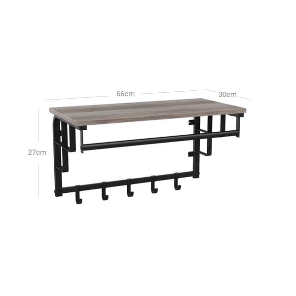 Wall Coat Rack - Wall Garderobe - Coat Rack - Vintage Gray / Black