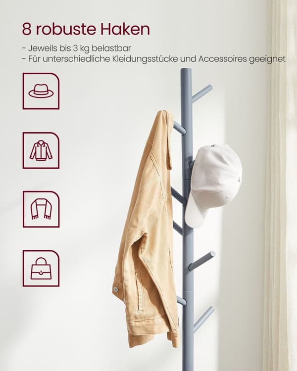 Frakke rack - justerbar - træ - sort