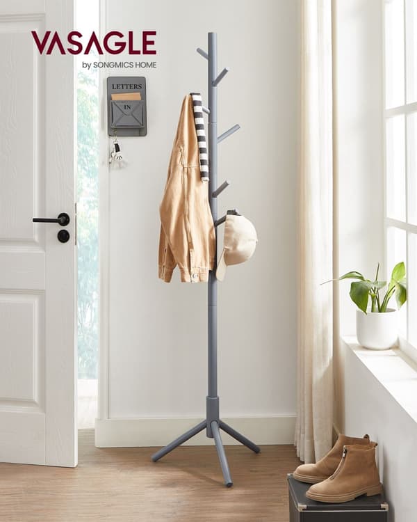 Frakke rack - justerbar - træ - sort