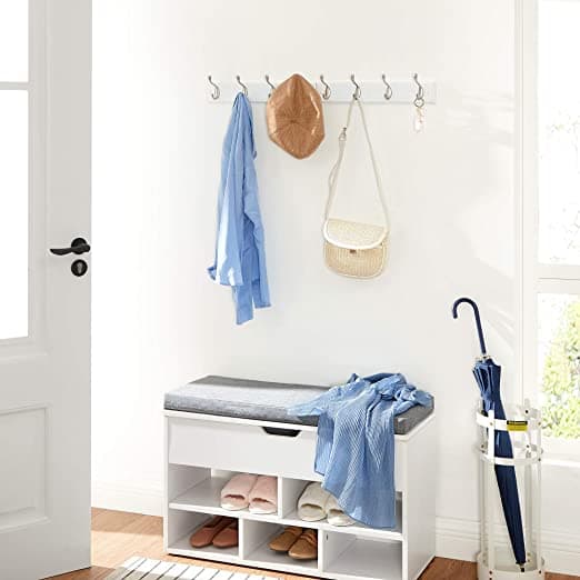 Coat Rack - seinätakki -teline - 4 metallia Jashaakes - hopea/valkoinen