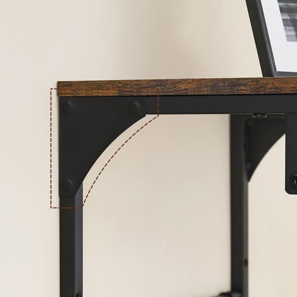 Wall Coat Rack - væghylde - med tøjstang - 8 kroge - sort