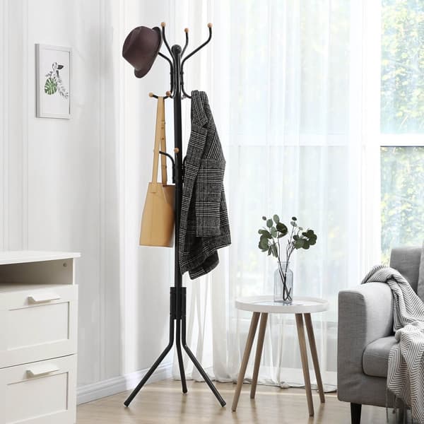 Takki -teline - vaatekaapin standardi - metalli - 182 cm - musta