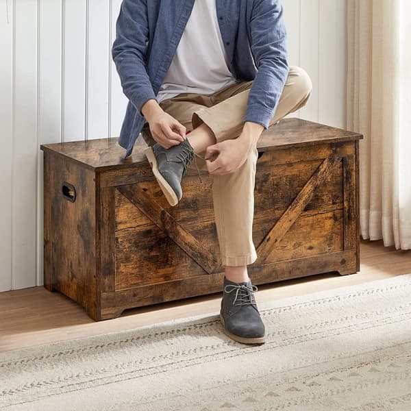Schoenbank - Zitbox - Lelulaatikko - säilytyskaappi - Vintage Brown