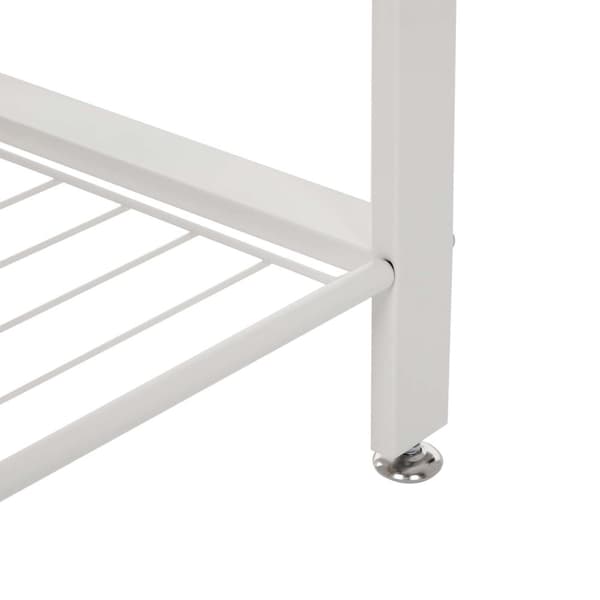 Frakke rack - sko rack med bænk - industriel - hvid/naturel