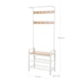 Miniatyrbillede 7 af 7: Frakke rack - sko rack med bænk - industriel - hvid/naturel