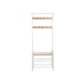 Miniatyrbillede 2 af 7: Frakke rack - sko rack med bænk - industriel - hvid/naturel