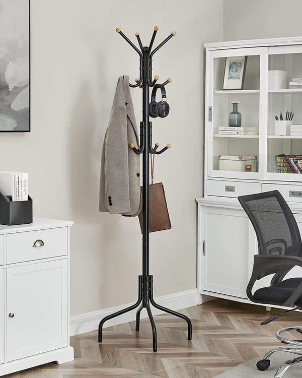 Coat Rack - Metallivaatteiden ripustin - 12 koukulla - musta