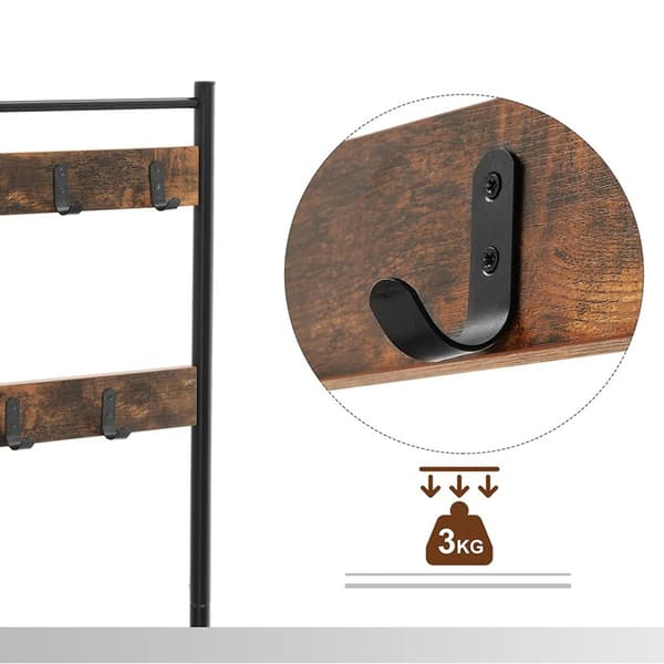Frakke rack - sko rack med sofa - med 3 kroge - mørkebrun